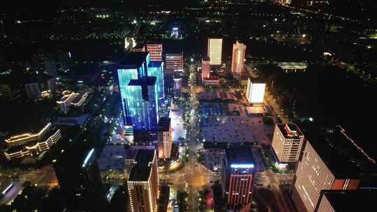 合集河南郑州城市夜景灯光秀航拍