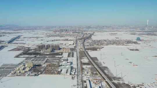 航拍雪景 唯美冬日空镜 立冬 冬至节气