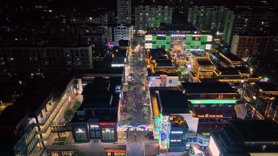 大湾区珠海富华里欧洲风夜景航拍