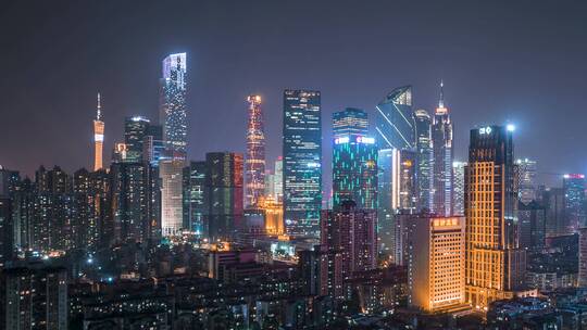 广州_珠江新城夜景延时4K