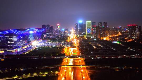 成都高新区天府大道夜景