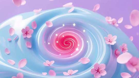 粉色花瓣漩涡特效素材