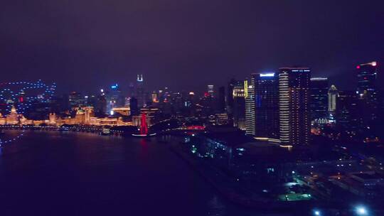 上海北外滩航拍夜景