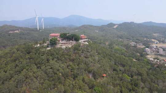 航拍福建泉州惠安一片瓦寺