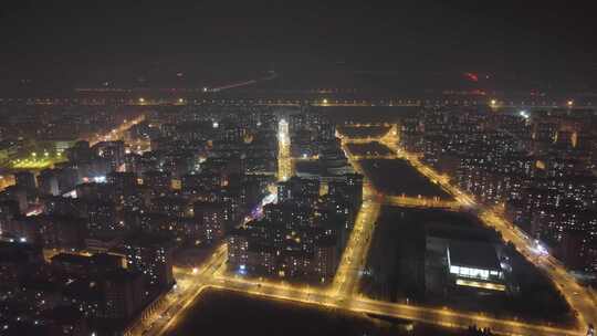 航拍 雄安 冬季 夜景 晚上 航拍雄安夜景