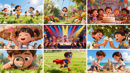 儿童节 儿童欢乐日常瞬间 孩子的多彩童年