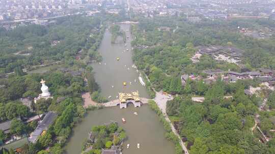 扬州瘦西湖 景点航拍