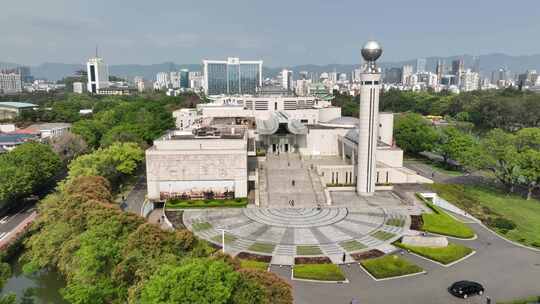 航拍福建福州西湖福州博物馆