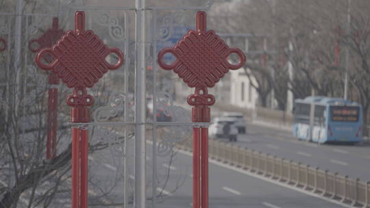 新年城市街道 过年热闹街道 街道灯笼视频素材模板下载