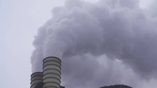 工厂烟囱浓烟滚滚大气空气污染环境保护题材视频素材模板下载