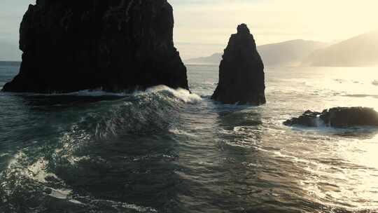 马德拉，大西洋，岩石形成，海浪