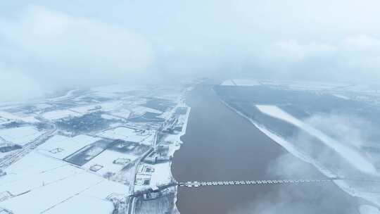 黄河雪景航拍