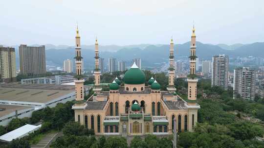 重庆清真寺航拍4K