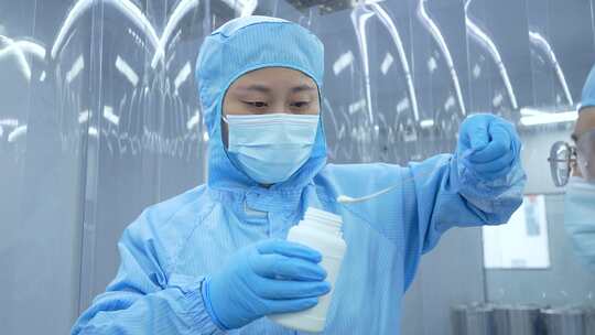 实验室生物无尘车间医疗科技医药4k素材