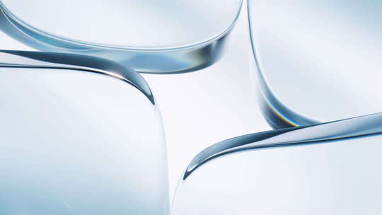 抽象透明蓝色玻璃背景三维渲染