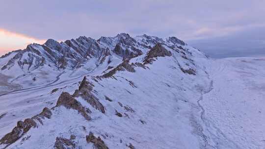 青海三江源雪景地貌航拍