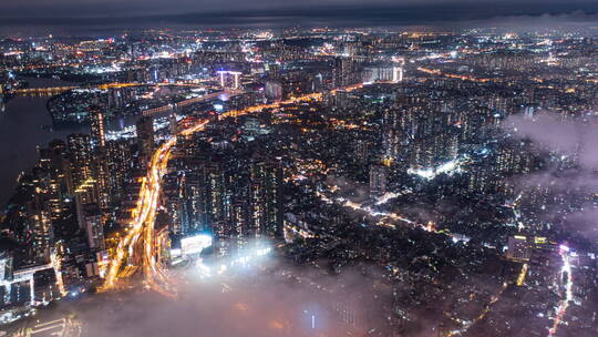 荔湾老城区夜景延时