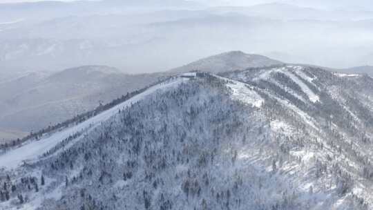 航拍黑龙江亚布力滑雪场冬季风光风景