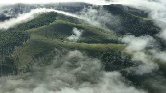 大兴安岭林海高山云雾