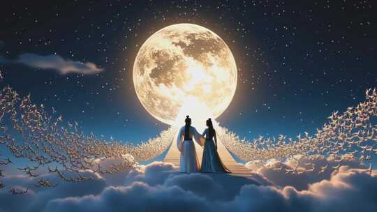 七夕刘郎织女鹊桥相会4K