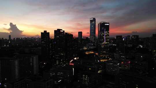 深圳南山粤海街道夜景航拍