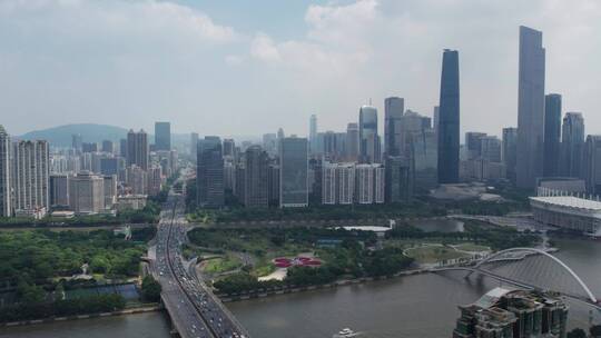 航拍广州金融中心一线城市景观 4k