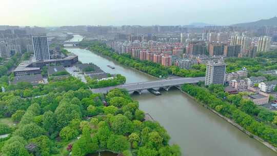 杭州市拱墅区拱宸桥风景区高楼大厦航拍城市