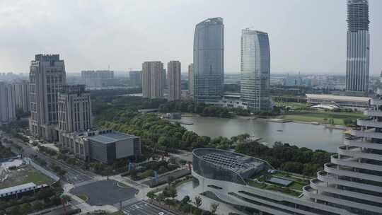 「有版权」航拍昆山花桥城市建筑4K-3