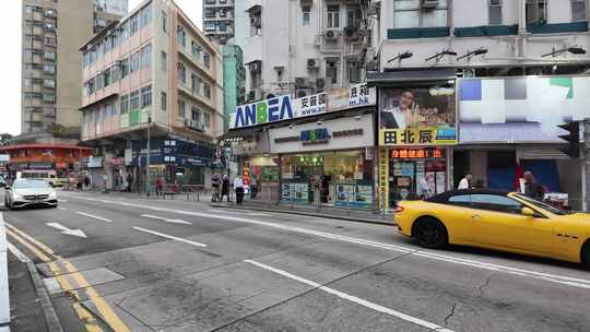 香港落马洲 元朗 附近交通情况道路场景