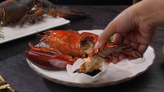 波士顿大龙虾菜品视频素材模板下载