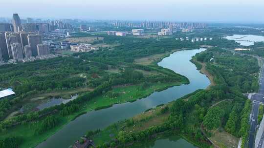 塘西河公园全景