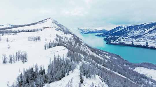 新疆喀纳斯雪景航拍