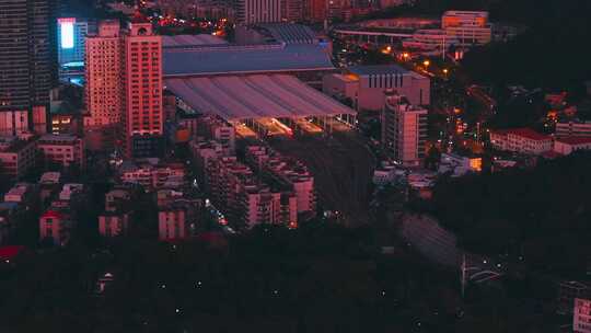 厦门城市航拍夜景视频素材模板下载