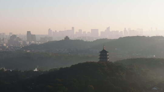 西湖 雷峰塔 晨曦 风景
