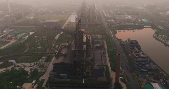 杭州杭钢工业遗址公园一镜到底航拍