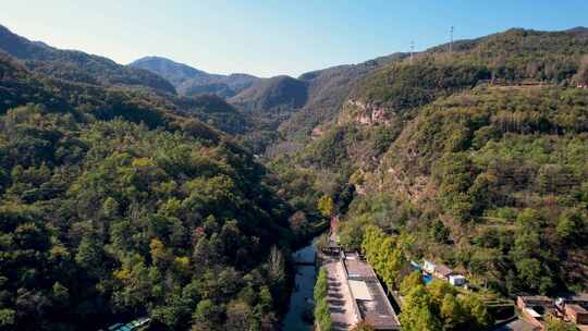 4K河南洛阳龙潭大峡谷5A景区航拍视频