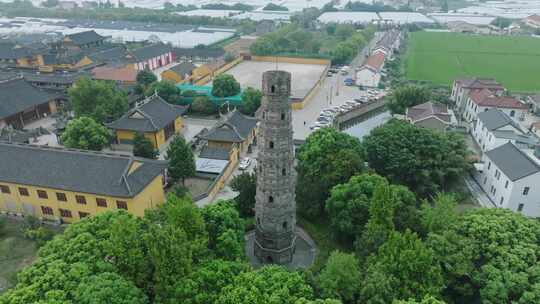 上海青龙古寺上海青浦区寺庙航拍