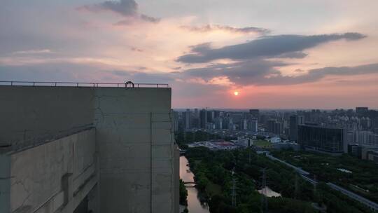 浦西晚霞航拍