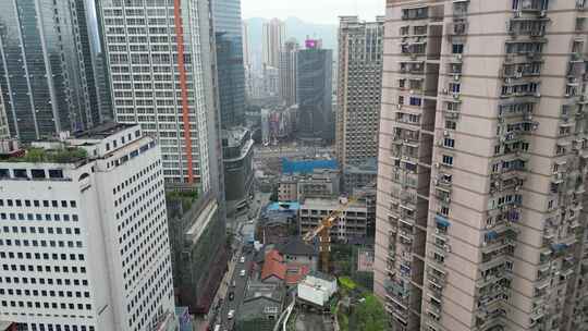 航拍重庆渝中区城市建筑