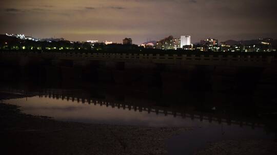 夜晚桥梁空境晚上泉州洛阳桥古桥石头桥视频素材模板下载
