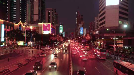 城市的交通拥堵延时摄影