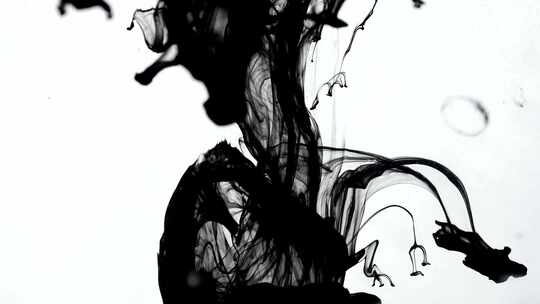 水墨意境墨汁散开多镜头