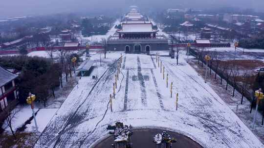 楼观台 雪景视频素材模板下载