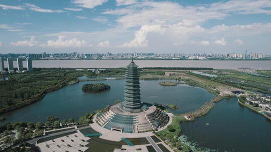 杭州_中国水利博物馆航拍_日景