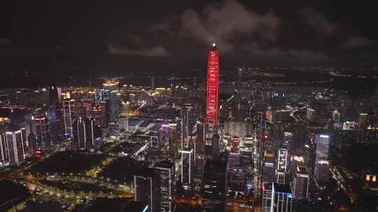 航拍福田平安大厦夜景