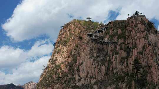 秦皇岛背牛顶景区航拍燕山山脉长城金牛风光