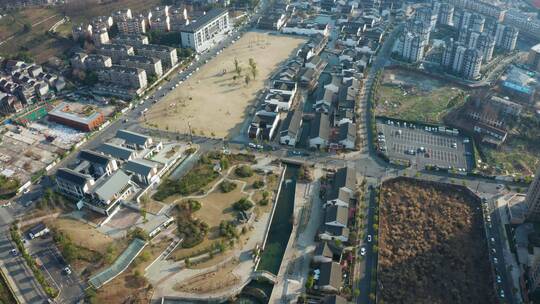 杭州市余杭区闲林埠街道街景高低空航拍