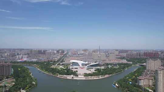 河北衡水文化艺术中心地标建筑航拍