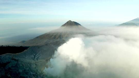 火山 高原死火山  航拍