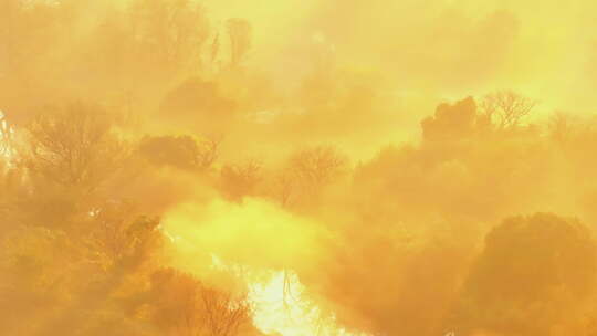 山水画 晨光晨雾 唯美意境